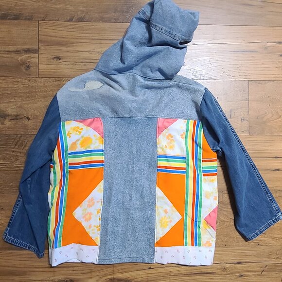 Handmade quilted denim jacket - Picture 2 of 5